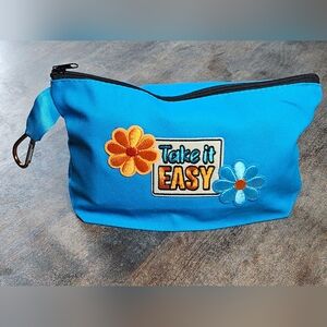 NWT Blue Western Pencil / makeup Bag Pounch